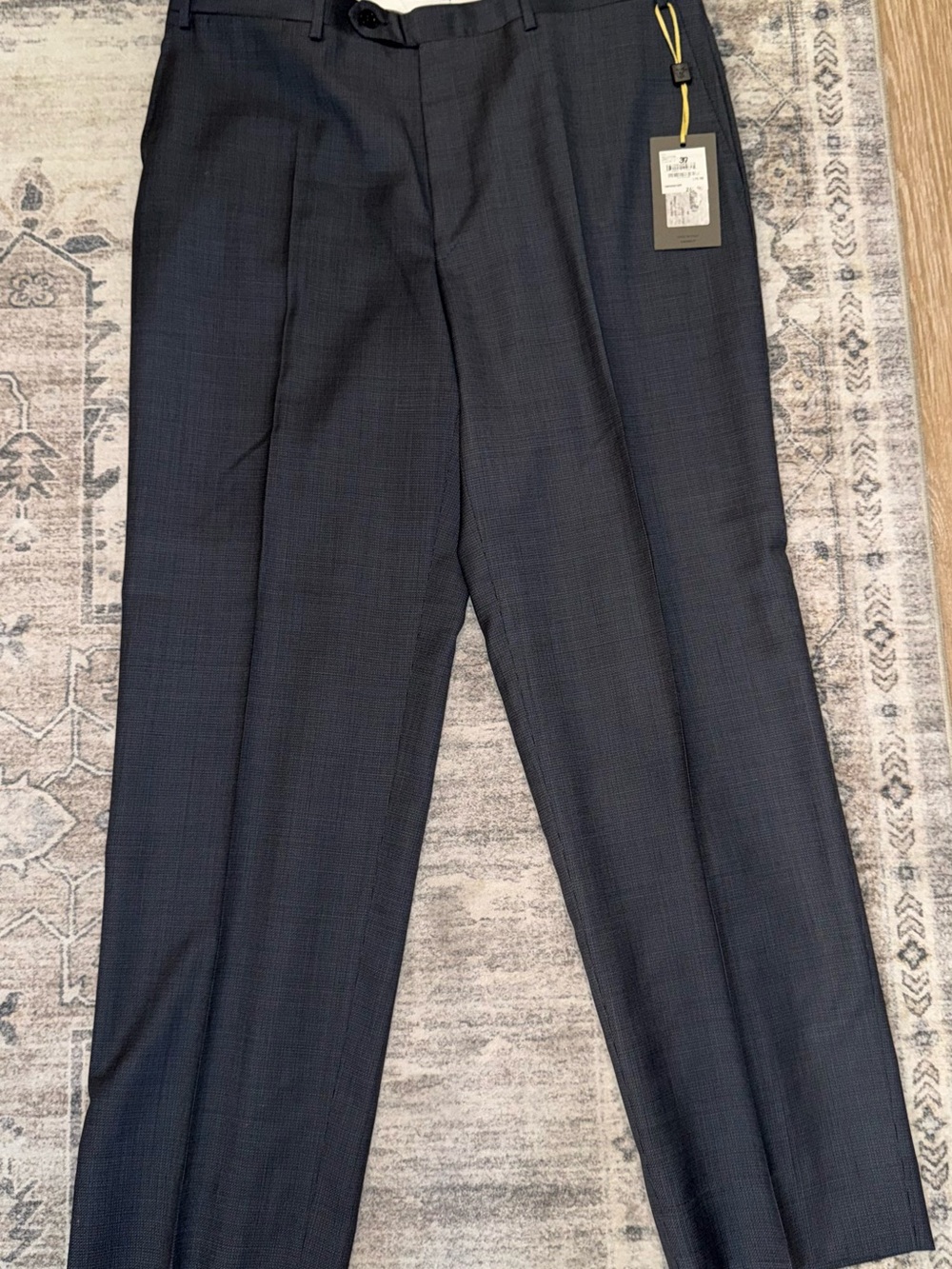 NWT Men's Canali 100% WOOL Pleated Dress Pants in Grey Sz 37 US 54IT